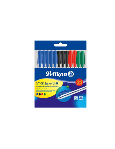 Penne pelikan sfere stick supersoft assortite 10+2 gratis