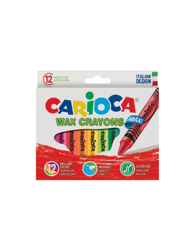 Pastelli a cera Wax Crayons 12 pezzi Carioca br