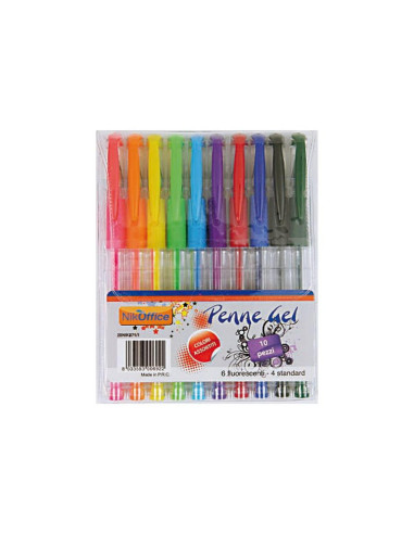 Penne Gel colorate 10 pezzi